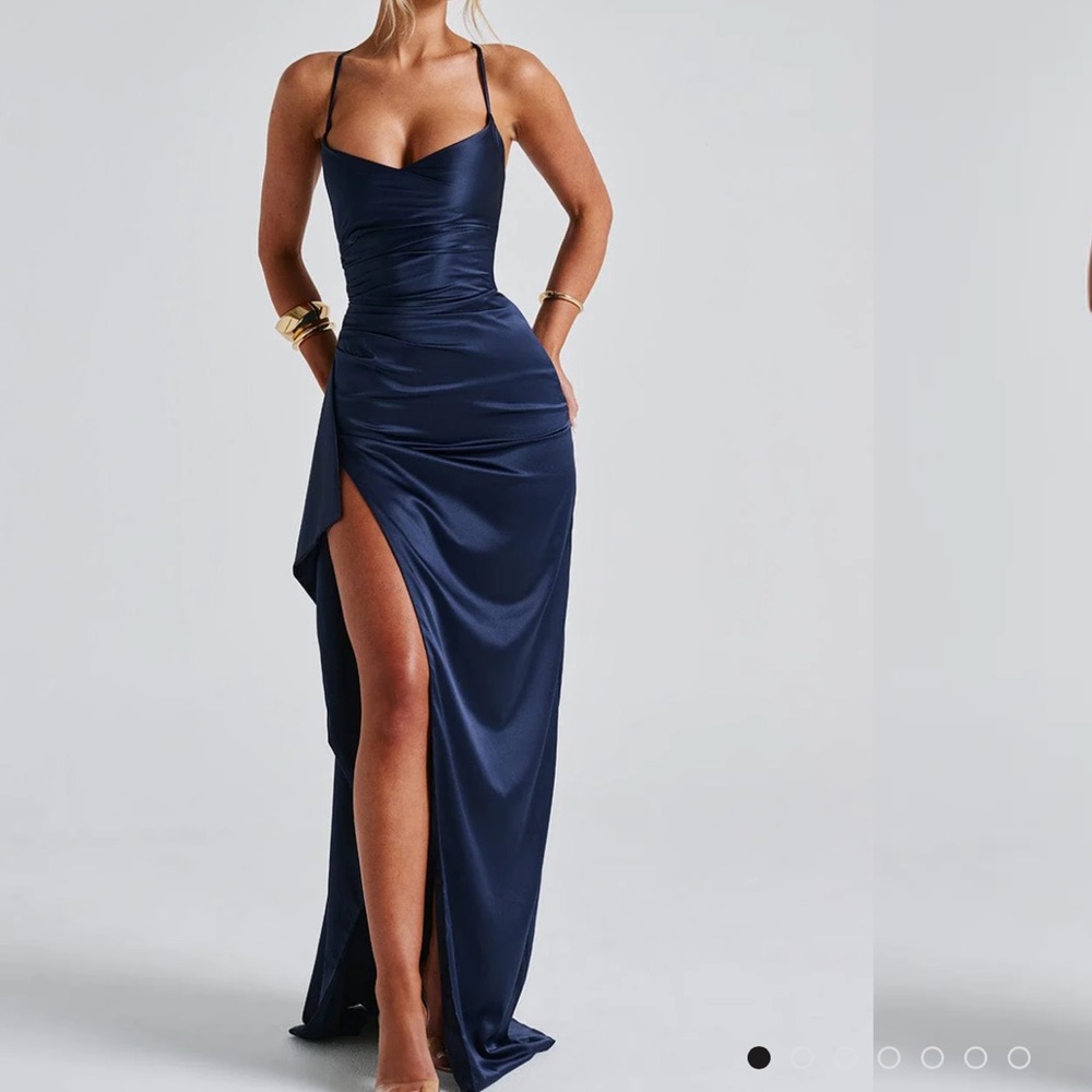 Blue Asymmetrical Bodycon Cocktail Dress